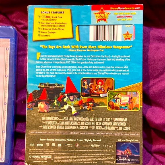 2/$10 TOY STORY 2 DVD~IN ORIGINAL SLEEVE~DISNEY PIXAR~FROM THE DISNEY MOVIE CLUB - Picture 2 of 4